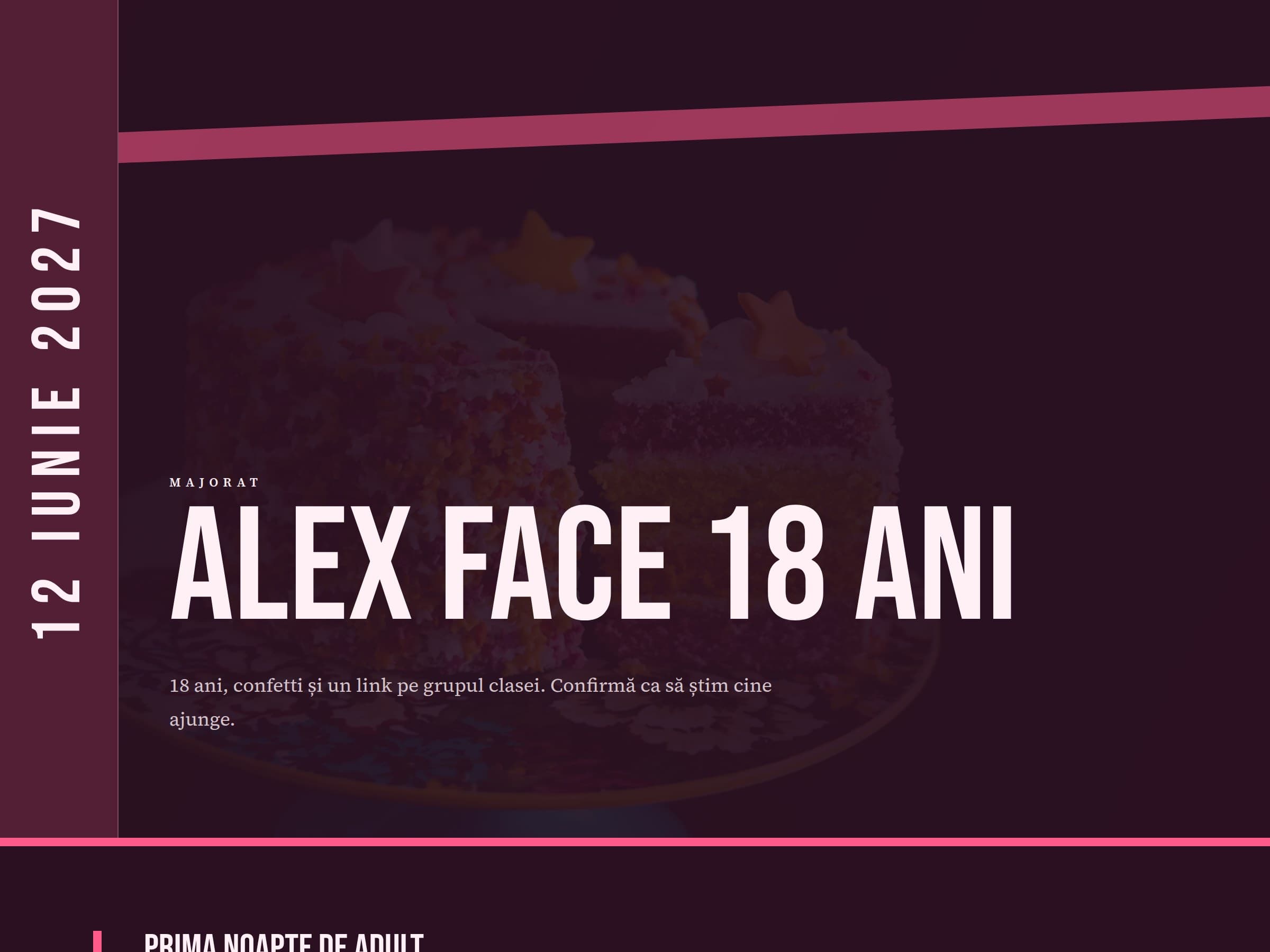 Previzualizare pentru modelul 18 ani, confetti