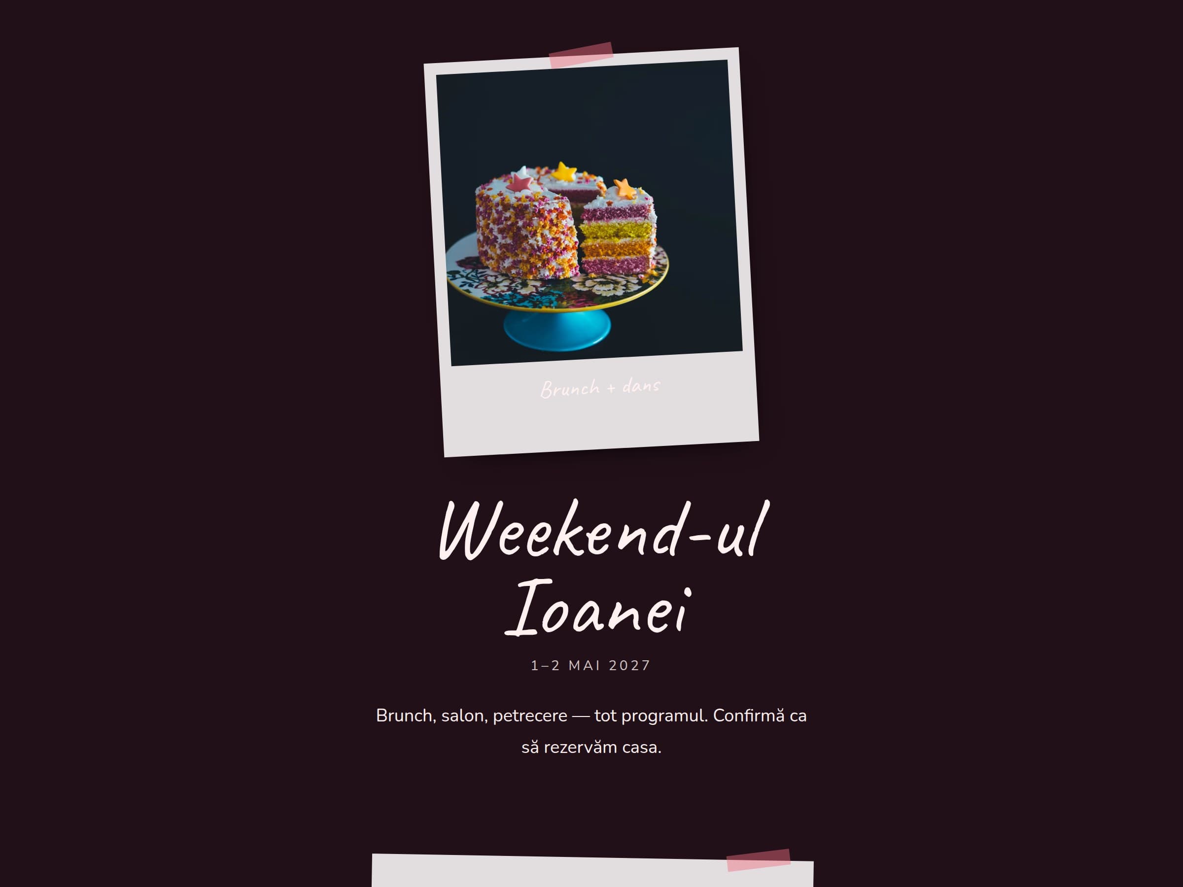Previzualizare pentru modelul Brunch + dans