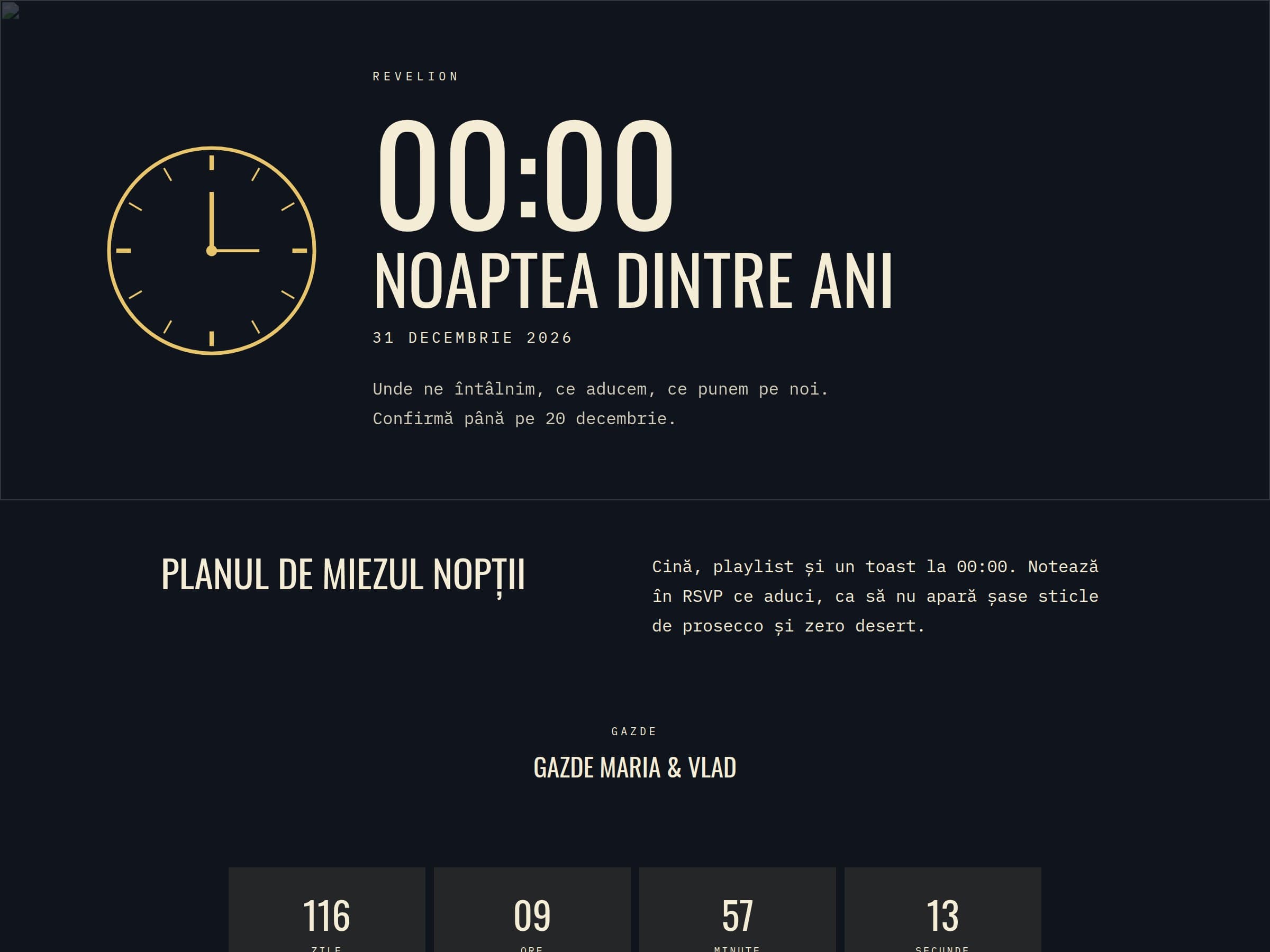 Previzualizare pentru modelul Revelion acasă